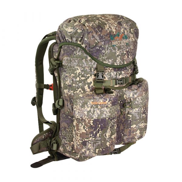 Mochila de caza con bolsillo para rifle Suede Camo 65 litros PF Pro Nature by Marsupio