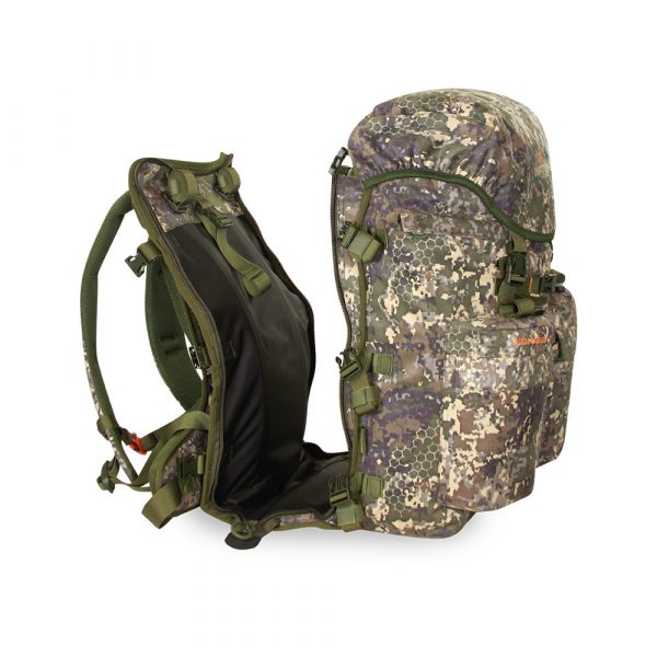 Mochila de caza con bolsillo para rifle Suede Camo 65 litros PF Pro Nature by Marsupio