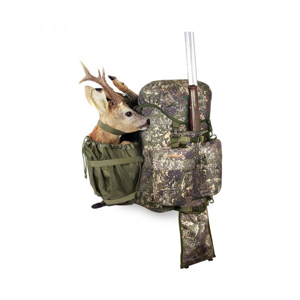 Mochila de caza con bolsillo para rifle Suede Camo 65 litros PF Pro Nature by Marsupio