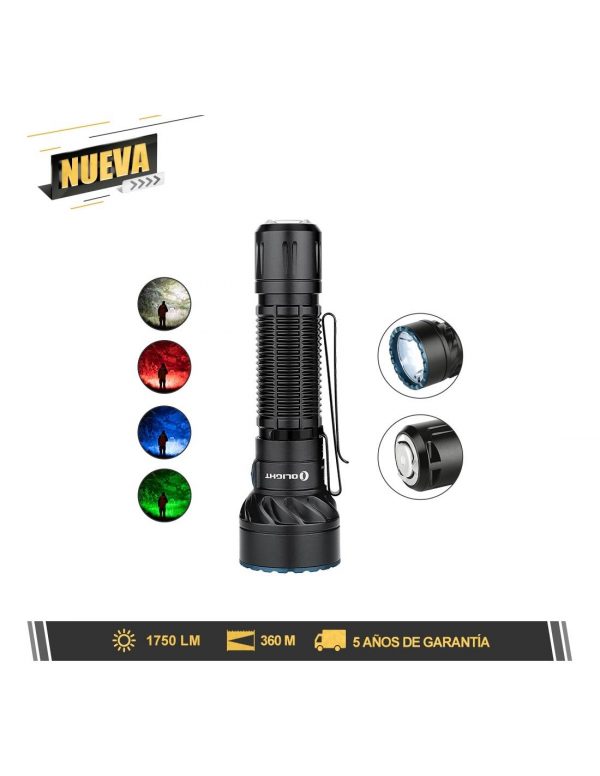 Linterna LED Olight Freyr 1.750 lm con 4 modos: blanco frío + RGB