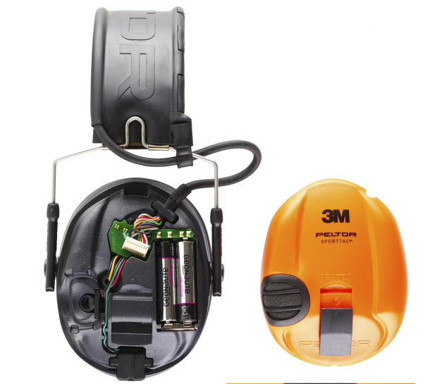 Casco Electrónico Caza-Tiro Deportivo 3M™ PELTOR™ SportTac 26Db Naranja/Verde