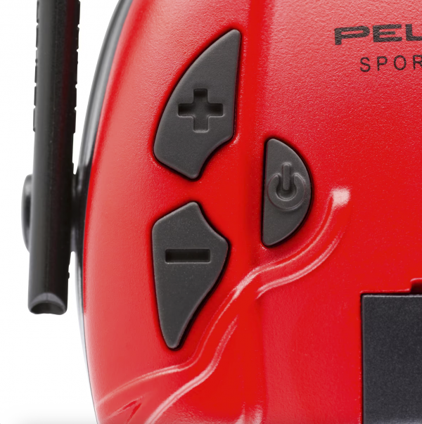 Casco Electrónico Caza-Tiro Deportivo 3M™ PELTOR™ SportTac 26Db Rojo/Negro