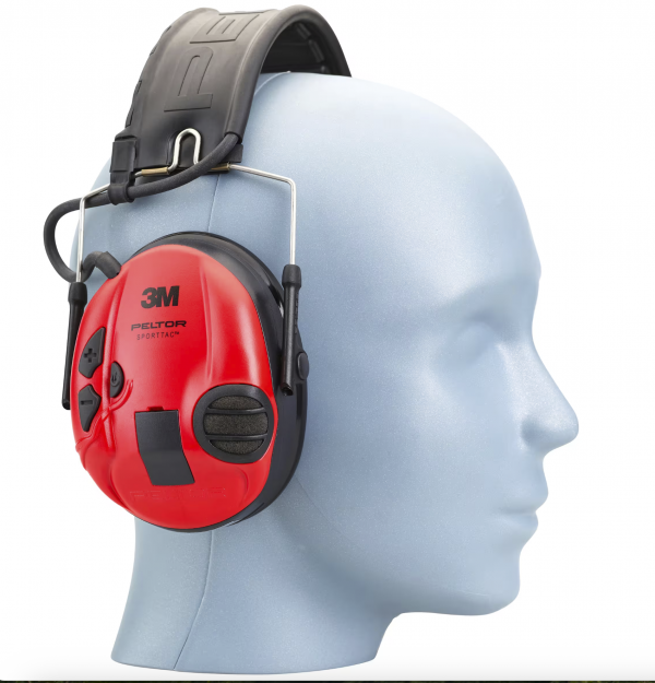 Casco Electrónico Caza-Tiro Deportivo 3M™ PELTOR™ SportTac 26Db Rojo/Negro