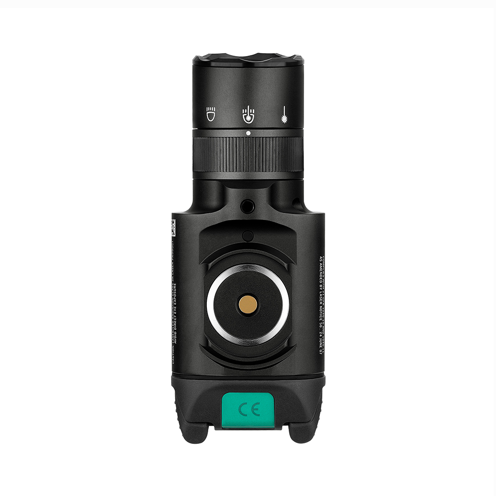 01-3 Linterna LED para arma corta con puntero verde Olight Baldr Pro R 1.350 lúmenes