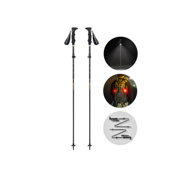 Funcionalidades-de-los-bastones-Glowalk-F3T2 Bastones de senderismo extensibles con luz integrada Glowalk F3T2 Trekking Olife