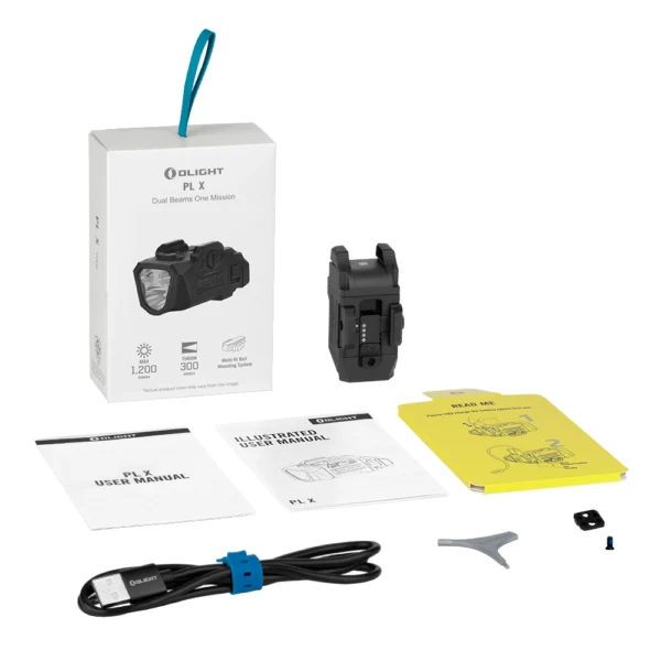 Linterna-LED-arma-Olight-PL-X-imagen-contenido-caja Linterna LED para arma Olight PL X