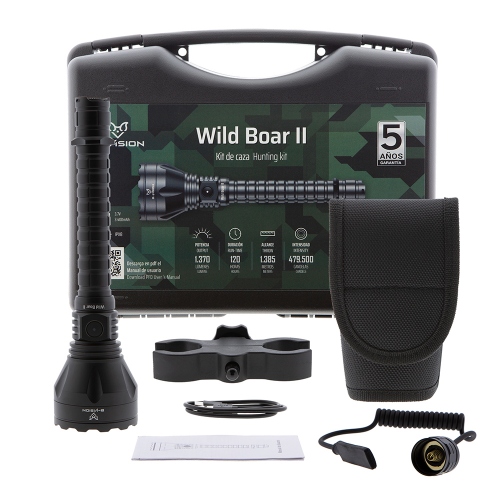 Linterna LED WILD BOAR II 1.350 lum con kit de caza B-Vision Linterna LED WILD BOAR II 1.350 lum con kit de caza B-Vision