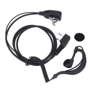 Auricular de 2 Pines con Micrófono PTT y Gancho para la Oreja - Cable de 1m - Compatible con Baofeng UV5R, Kenwood, HYT y más Auricular de 2 Pines con Micrófono PTT y Gancho para la Oreja - Cable de 1m - Compatible con Baofeng UV5R, Kenwood, HYT y más