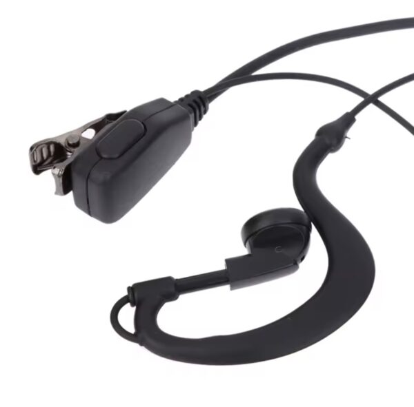 Screenshot Auricular de 2 Pines con Micrófono PTT y Gancho para la Oreja - Cable de 1m - Compatible con Baofeng UV5R, Kenwood, HYT y más